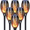 Outdoor Solar Lamp - AIMOONSA - 6 Pieces 12 LED - Realistic Flames - IP65 - Battery Life ~8h