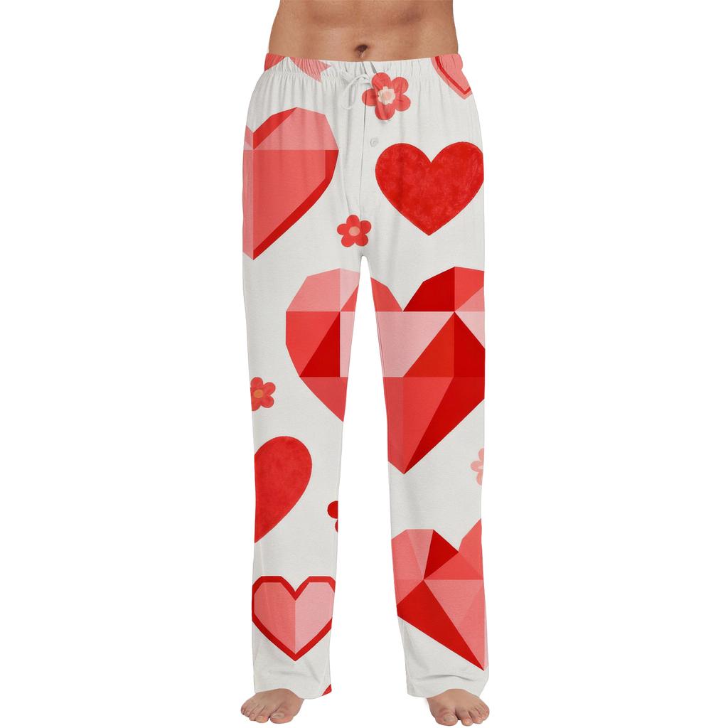 Herren Valentinstag Mode Bedruckte Lässige Hose mit geradem Bein