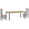 VidaXL Ensemble à manger Panama 3 pcs gris bois de pin massif, ensemble de table à manger, table et chaises de cuisine, 3345207