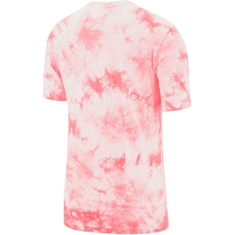 Nike Tie-Dye Logo Print Splatter Short Sleeve T-Shirt Men Tops Pink BQ0079-100