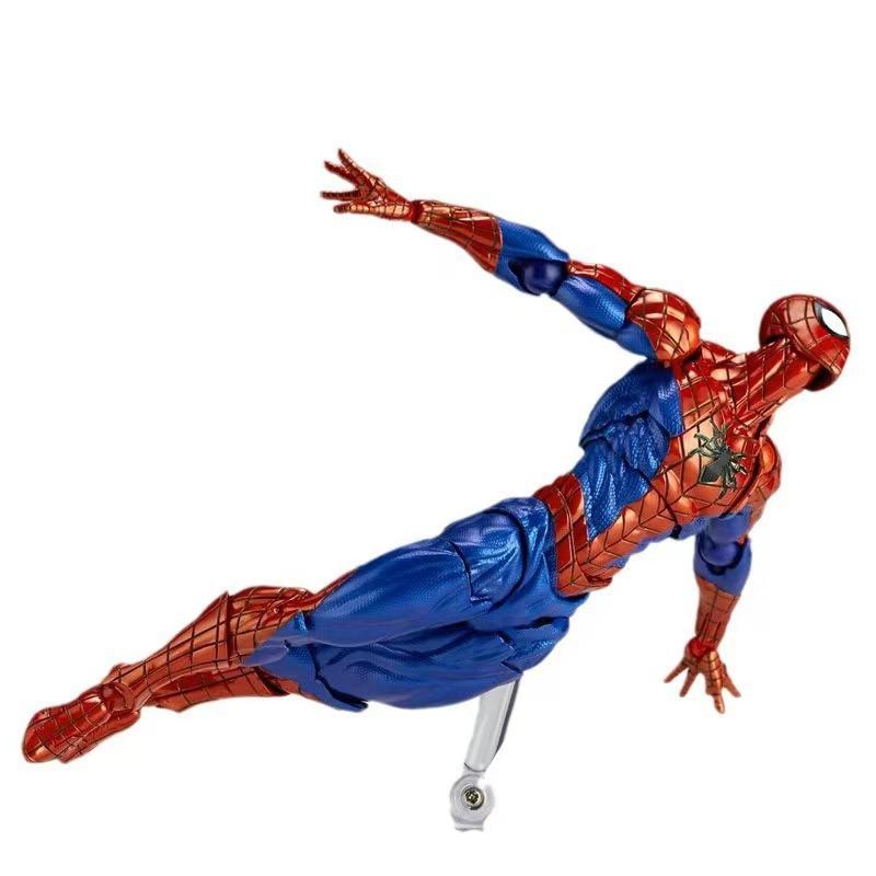 16cm Anime Spider-man Revoltech Amazing Yamaguchi Peter Parker Dolls Action Figures Model Spiderman Toys Christmas Gift 2.0 Poseable Articulated Scale