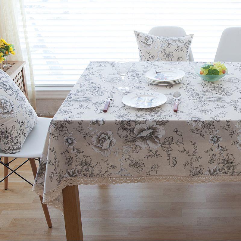 

Retro round Tablecloth Ins Style Fabric Cotton Linen American Country Style Fancy Dining Table Cloth French Flower Plain Tablecloth Retro flower Cut Out edge 60*60cm