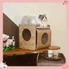 Solid Wood Cat Bed Side Table Washable Pet Furniture Multi Functional Storage Ottoman Eco Friendly for Cats and Dogs