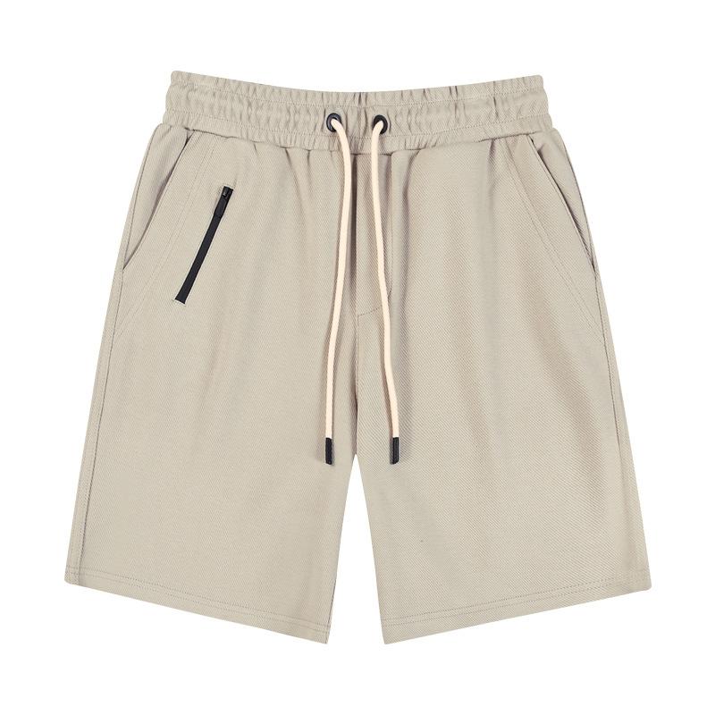 Summer Light Luxury Twill Knitted Japanese Fake Zipper Sports Drawstring Five-point Casual Sweatpants Shorts