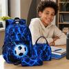 Jongens Voetbal Rugzak Set 3-Delig met Meerdere Vakken, Lunchtas en Etui