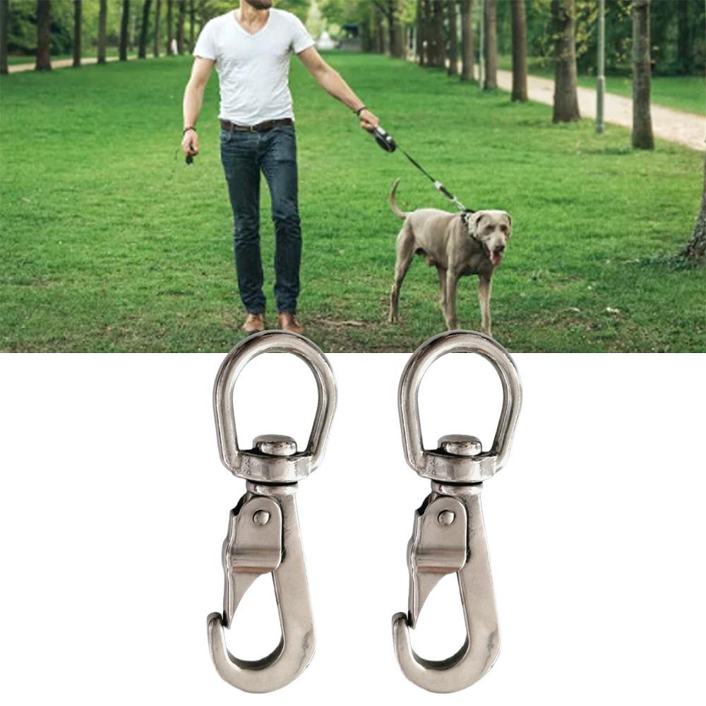 2pcs Rotating Eye Snap Swivel Snap Hooks 316 Stainless Steel Marine Snap Clip Flag Pole Clips  Boats