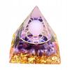 Pyramid Orgonite + Led Lamp Base 5Cm Crystal Stones Amulet 5Cm Hx08
