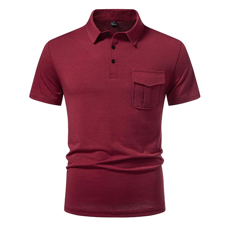 Man Pocket Designer Polo Shirt Summer Tops Short Sleeve Solid Color Golf Camisa Streetwear Masculina Mens Tee Shirt Homme