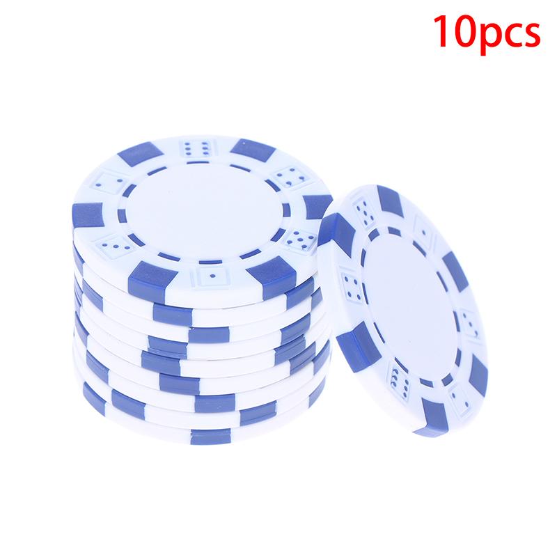 10 Pcs Abs Plastic Poker Chips Casino Texas Hold'Em Poker Metal Coins 11.5G Chips Poker Game Chip Set Accessories