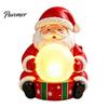 Santa Claus Figurine with Light Up Figurine, Christmas Statue Holding Glowing Crystal Ball, Warm Holiday Atmosphere Lighting Night Light, Tabletop