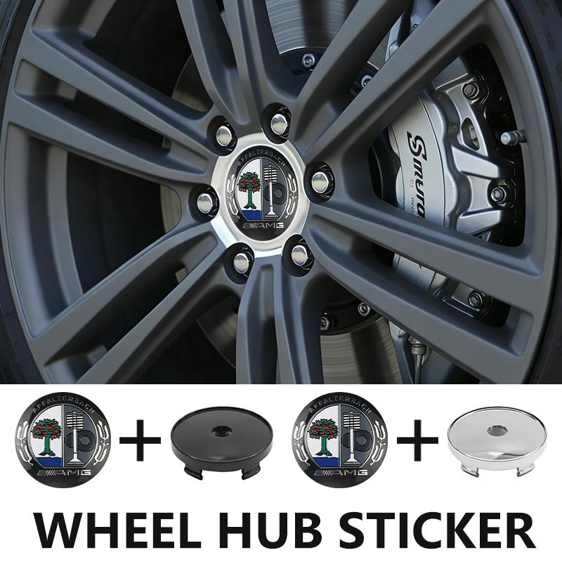 AABID1 For AMG Car Logo Wheel hub Center Cap Badge covers sticker Decals Styling Accessories Benz B-CLASS C-CLASS GLC GLE GLK W190 W201