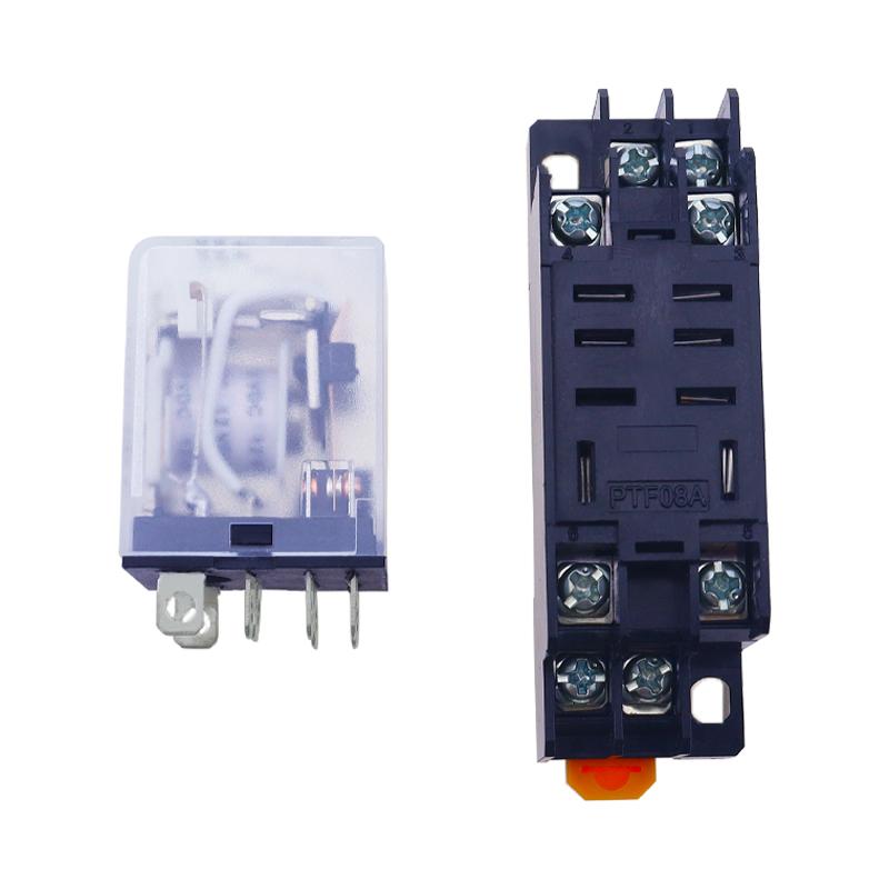 1Set High-Quality AC/DC 6V 12V 24V 36V 48V 110V 220V 380V Coil Power Relay LY2NJ DPDT 8 Pin HH62P JQX-13F With Socket Base Relays 5