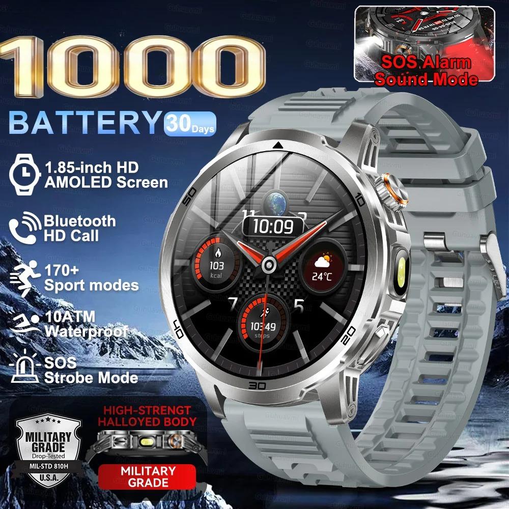 2026 Nou  Aventură în Aer Liber  Baterie Mare de 1000mAh  Ceas Inteligent de 1,85"  Impermeabil 10ATM  Apel Vocal  Sport  Bărbați  GPS  Brățară Fitness