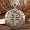 1PC Vintage Pocket Watch Special Cross Pocket Quartz Watches with Chain
