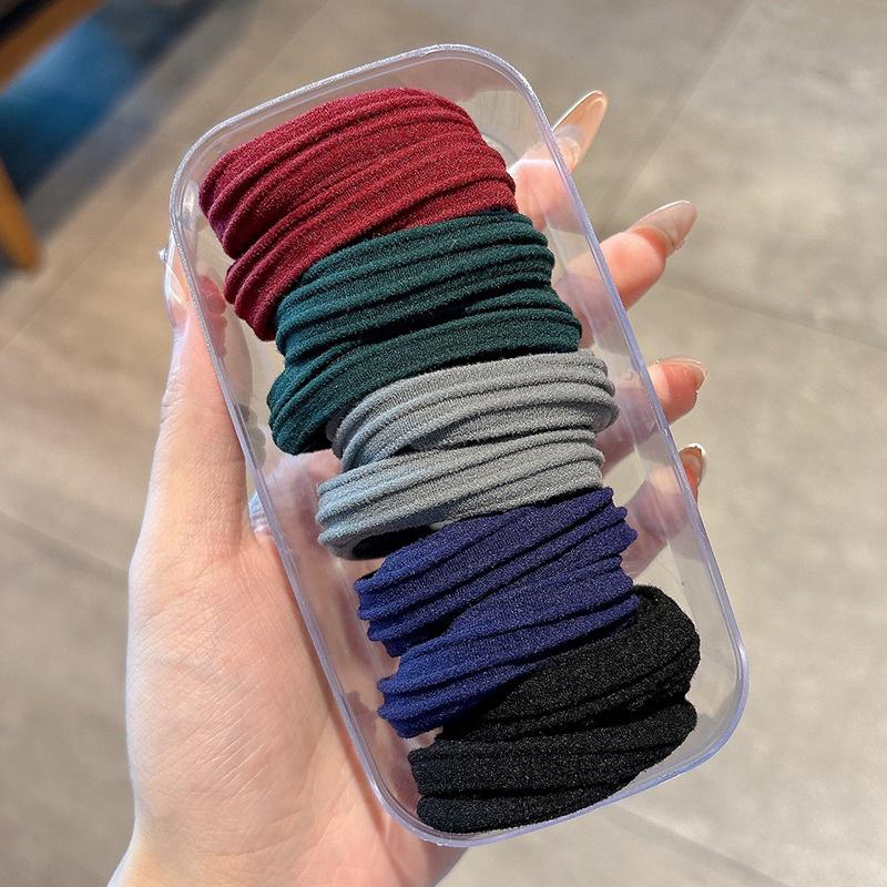 Colorful Hair Elastics Ties Band Ponytail Holders Rope Scrunchies Hoop Hairband for Woman Men Girls Thin Hairstyle Accessory