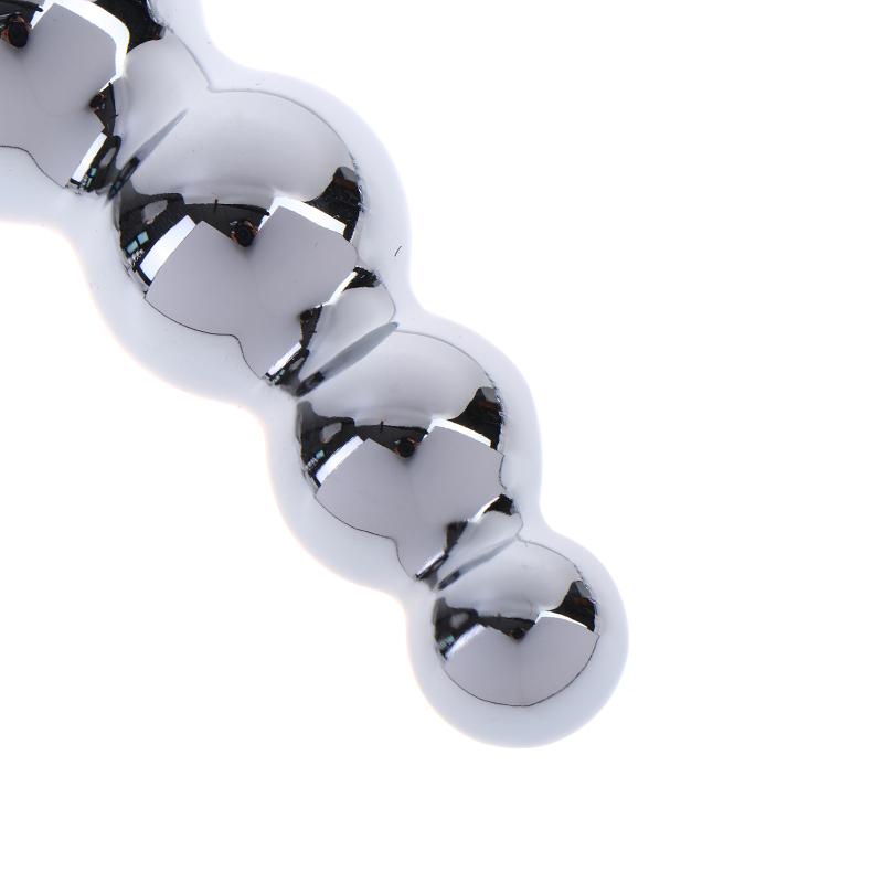 Metal Curved Anus Butt Plug,4 Beads Stimulating Anal Plugs Sex Toy, Prostate Massage,Analplug Buttplug Butplug With Jewelry Base