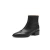 Krazing Pot Sheepskin Winter Round Toe Chelsea Boots Med Heels Zipper Carving Decoration Women Ankle Boots