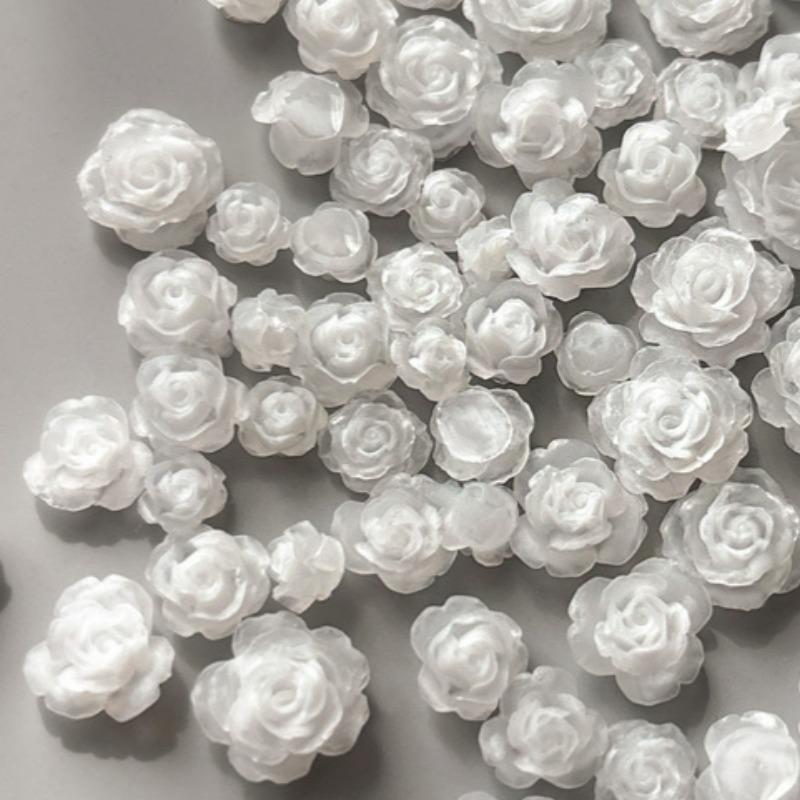 50 szt. 3D Mix rozmiarów piękne kwitnące kwiaty róży żywica klej do paznokci ozdoby cyrkonie manicure ozdoby do paznokci