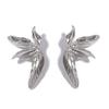 Pinkdudu Minimalist Textured Leaf Earrings Alloy Studs Long-Lasting Color PD2442
