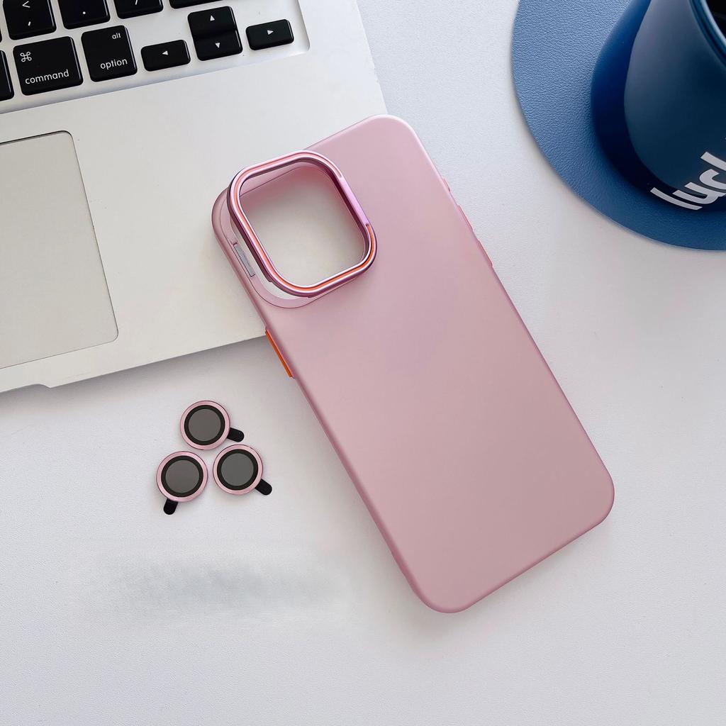 Applicable To IPhone15 Contact Lens Holder with Lens Film Apple 14pro Magnetic Matte CD Pattern Protection Case