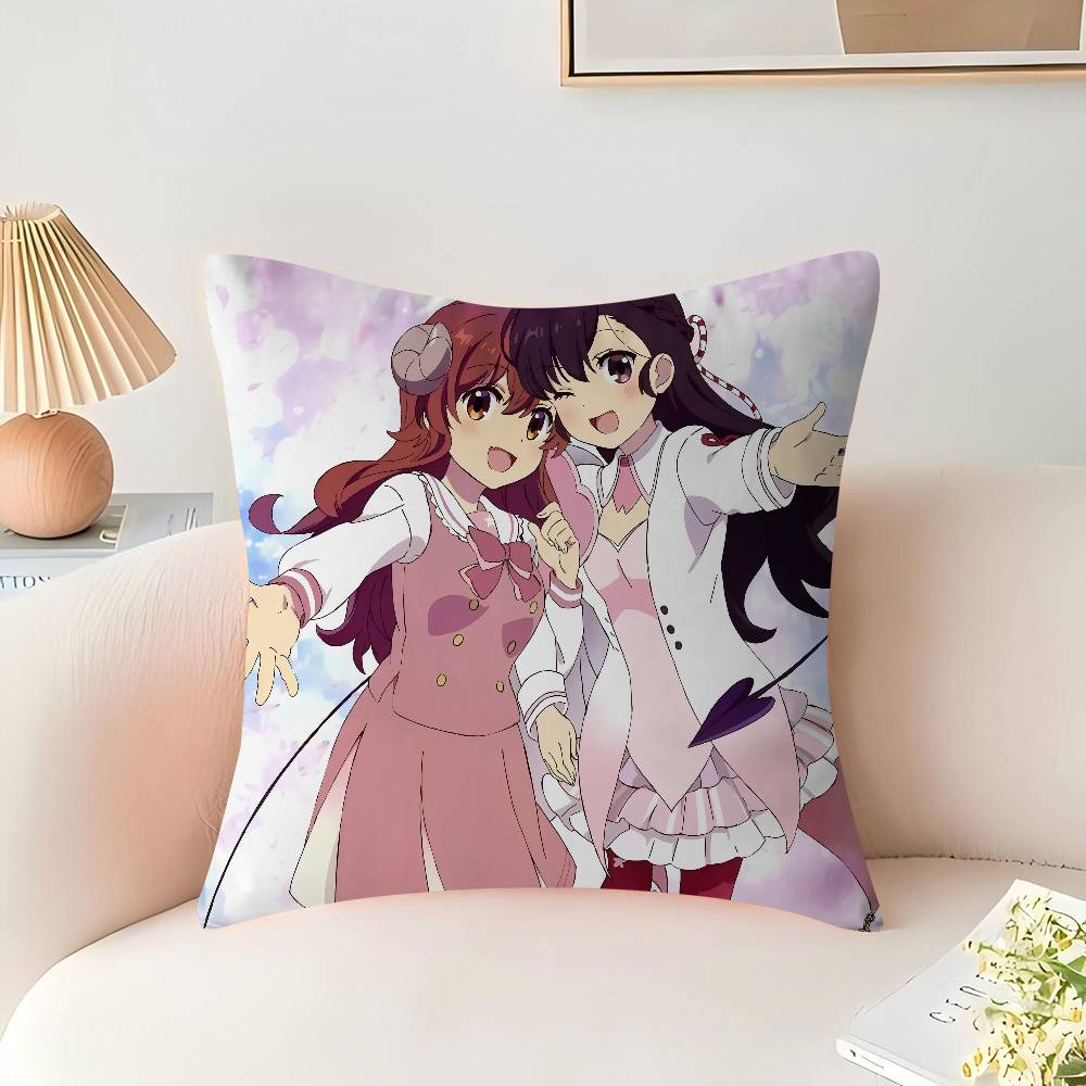 Anime T-The Demon Girl Next Door Ahorn Design Kissenbezug Fröhliche Herbsternte Dekor Feiertagsdekorati Kissenbezug