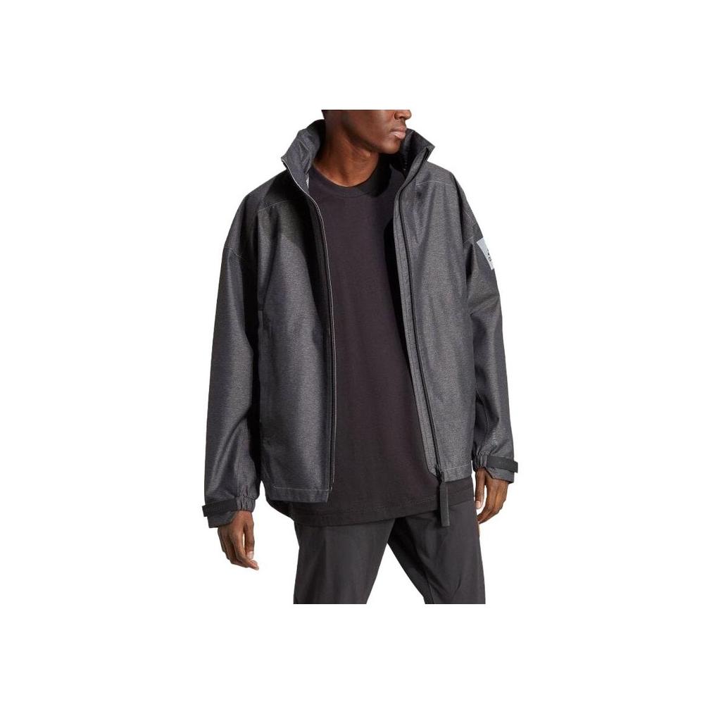 Adidas Striped Removable Hood Zip Fit Jacket Men Jacket Black IB1648