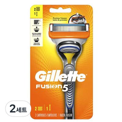 Gillette Fusion Manuální rukojeť holicího strojku + čepel 2p, 1 kus, 2 sady, korejská žiletka