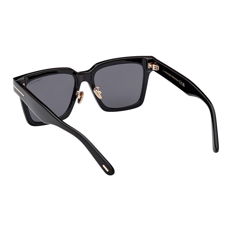 TF Logo su Gamba Specchiata Occhiali da Sole Quadrati Unisex Occhiali da Sole Neri FT1160K-5401A