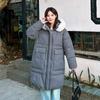Large wool collar down cotton jacket for women 2025 new Korean winter thick cotton jacket loose medium and long knee-length cotton-padded jacket