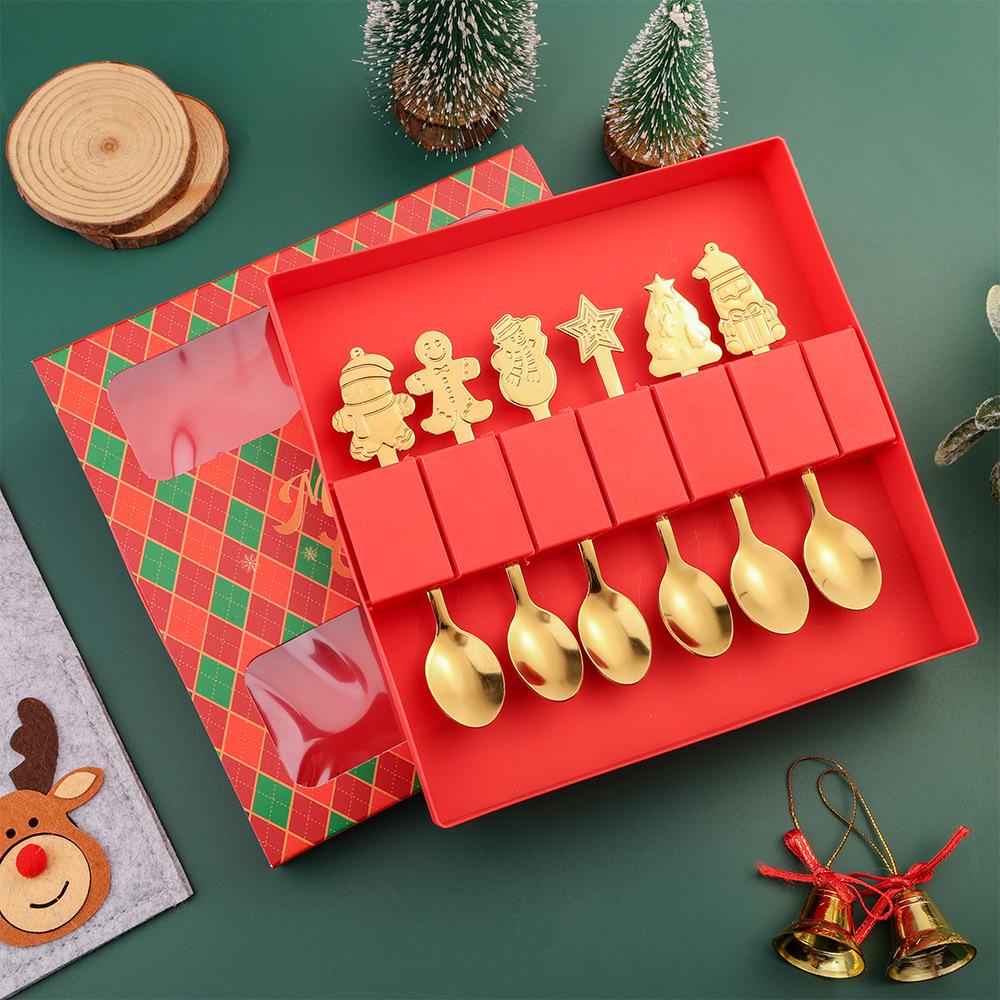 Cross-Border Cute Snowman Christmas Spoon & Fork Set – Creative Dessert Tableware Gift