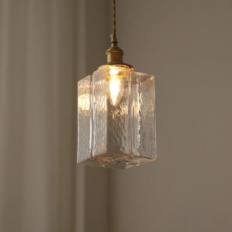 Japanese New Retro LED Glass Chandelier Hotel Bar Living Room Dining Room Study Bedroom Indoor Home Lighting E27