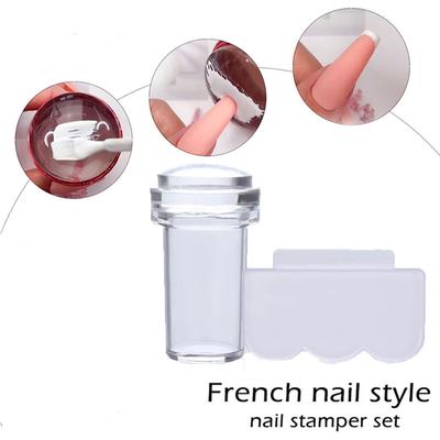 Silicone Stamping Mold DIY Nail Design Transparent Nail Stamper Scraper Set Jelly Silicone