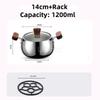 316 Stainless Steel Milk Saucepan with Lid Round Pasta Pot Cookware Stockpot Stovepot for Hotel Camping Restaurant 12 14cm