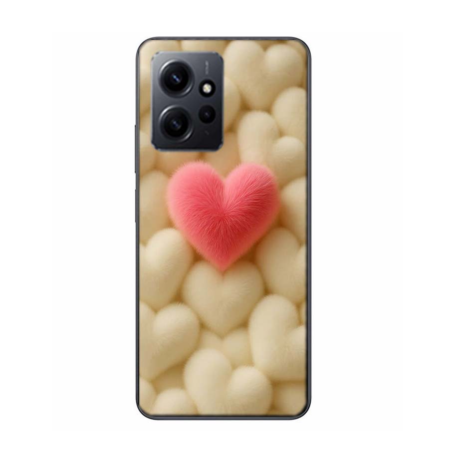 Furry Heart Phone Case For Redmi Note 14 15 Pro 5G 13 12 Pro Plus 11 11T 11E 11S 10 Pro 10S 9 9S Cover Cell Clear TPU Capa Compa