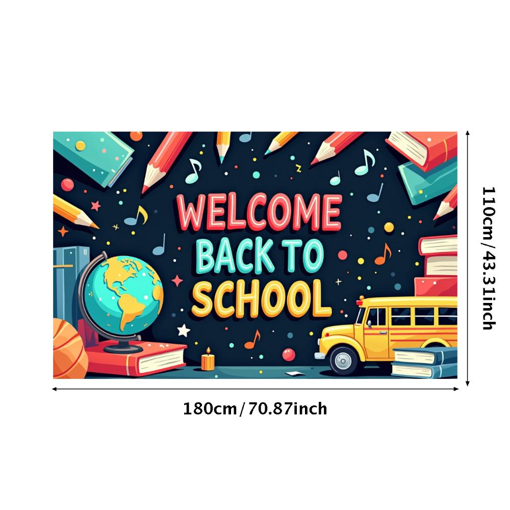 Willkommen zurück zur Schule Banner Hintergrund für Klassenzimmerdeko Kinder Schulfest Veranstaltung Hintergrunddekorationen Foto-Requisiten