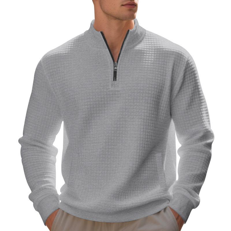 

2026 Autumn and Winter New Casual and Versatile Simple Solid Color Stand Collar Long-sleeved Sweatshirt XXXL сірий
