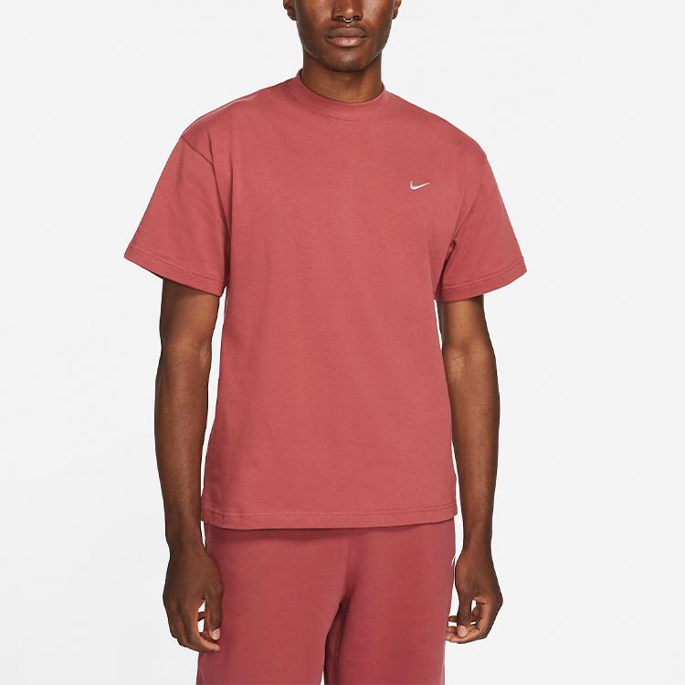 Nike Lab Solo Swoosh Essential Sports Short Sleeve T-Shirt Men Tops Cedar-Red DA0321-661