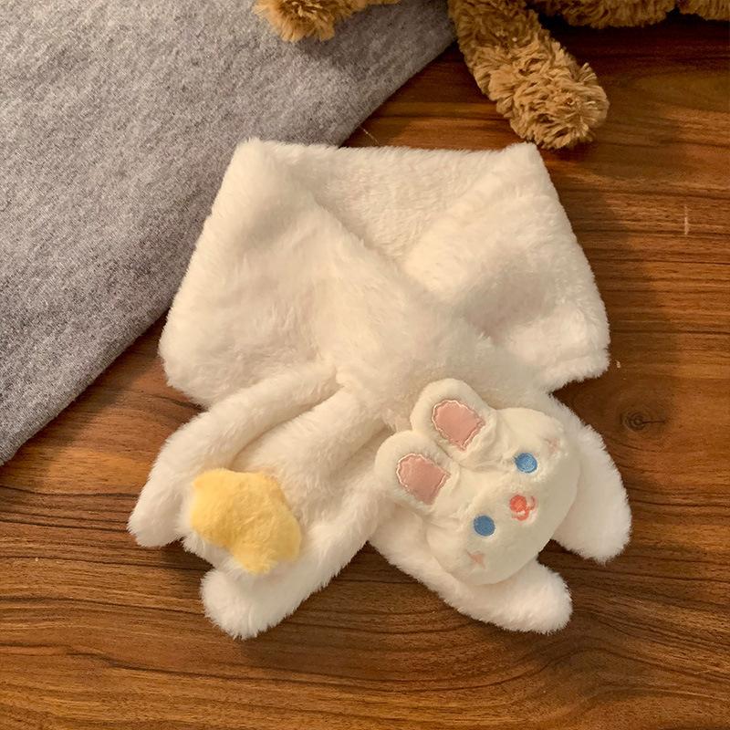 Cute star rabbit plush girl cycling plush all-inclusive neck protection scarf