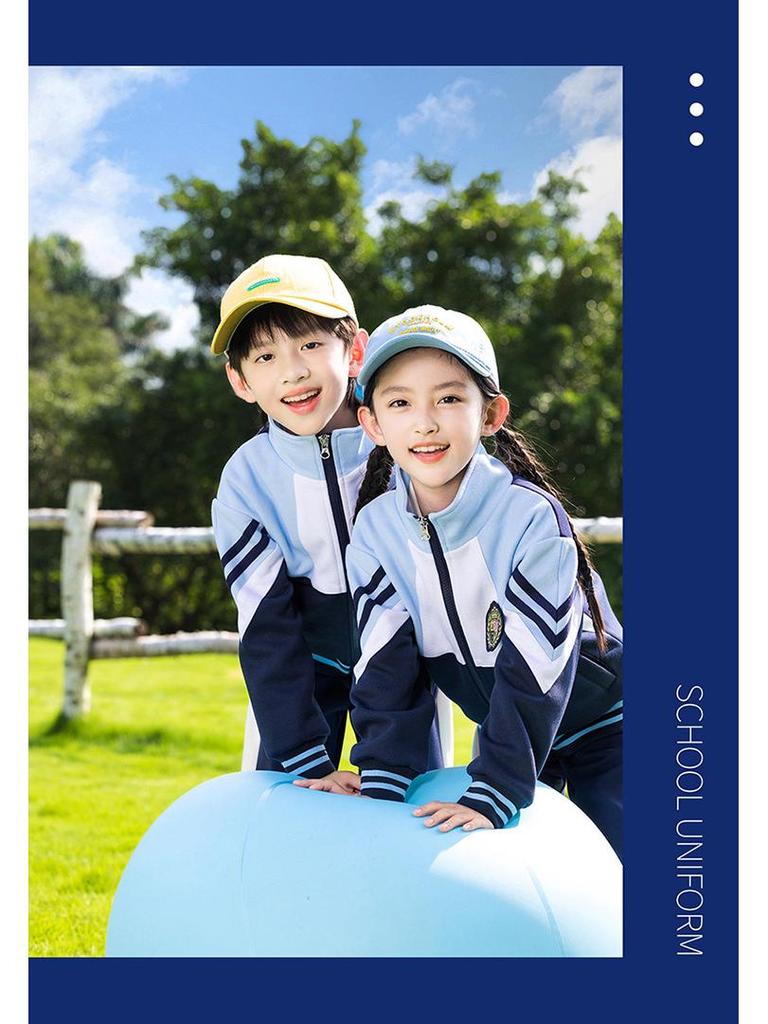 Spring & Autumn Primary School Uniform Set: Kindergarten to College Style 3-Piece Class & Sports Attire for Kids