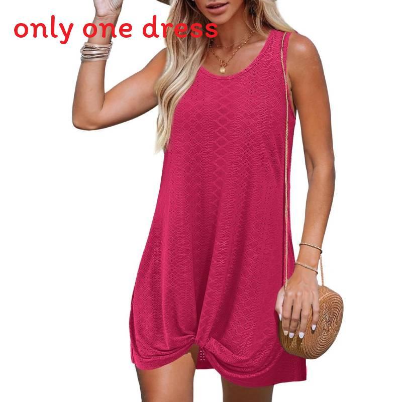 Polyester Splicing Aline Minikleid mit verdrehtem Knoten für den Sommer-Strandurlaub