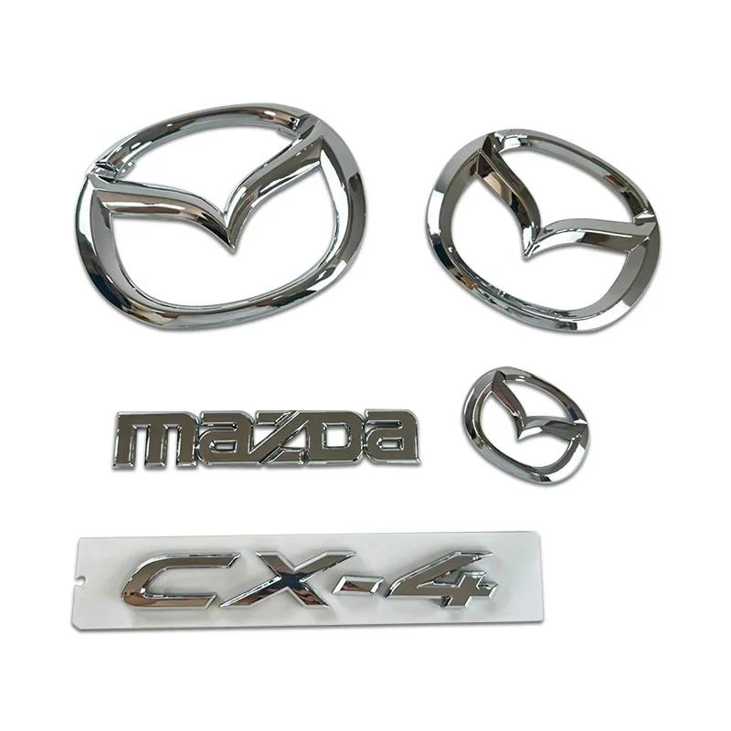 Plastic Emblem for Mazda CX-4 Logo Car Front Trunk Steering Wheel Badge 3D Body Replaced Sticker Rear Tail Refitting Decoration