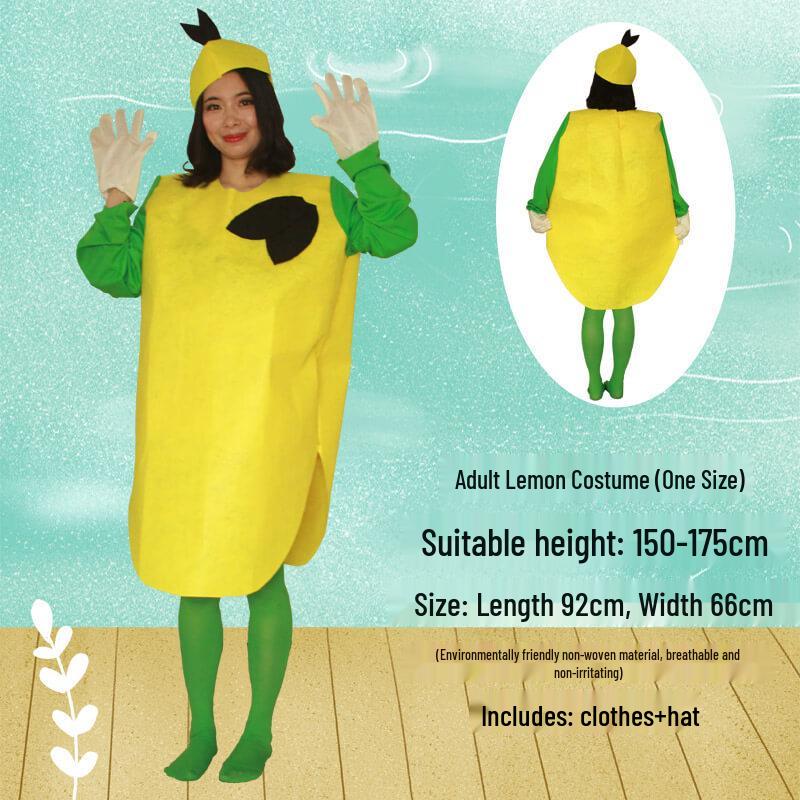 Costume ecologico fatto a mano di frutta e verdura per esibizioni diurne per adulti