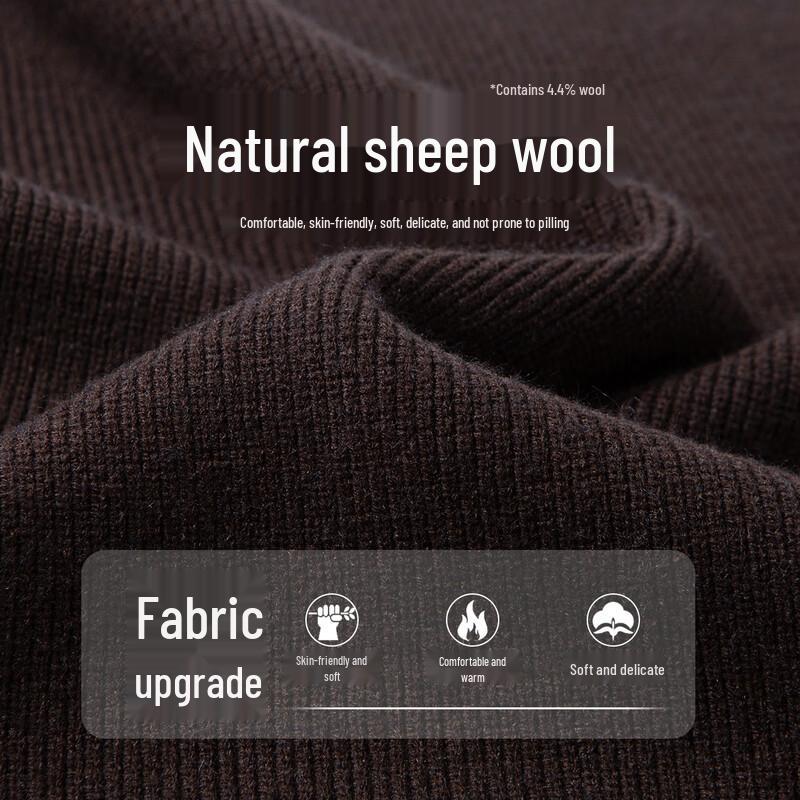 Hodo Men's Heavyweight Wool-Blend Thermal Mock Neck Sweater