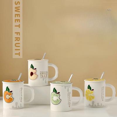Creative Fruit Ceramic Cup with High Appearance and Large Capacity Office Home Coffee Milk Cup  Gift Cup
