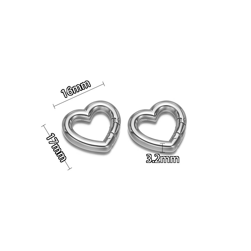 

2pcs Stainless Steel Heart Lobster Clasps Hooks Oval Connectors DIY Jewelry Making Findings Dog Chains Bag Handbag Strap Buckle