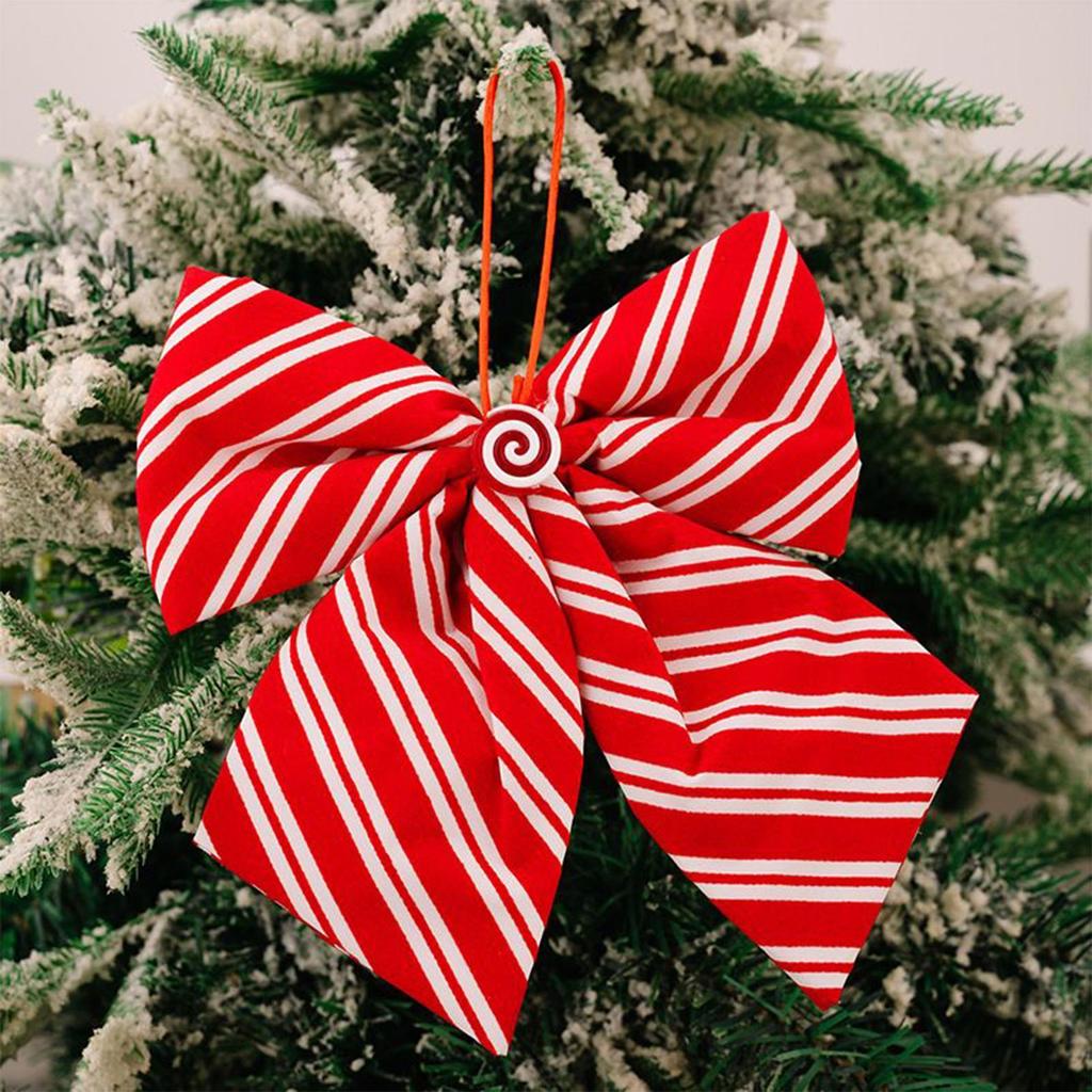 2pcs Large Christmas Wreath Bow Christmas Bow Christmas Tree Pendant Tree Topper Bows Decor Holiday Hangable Ornament