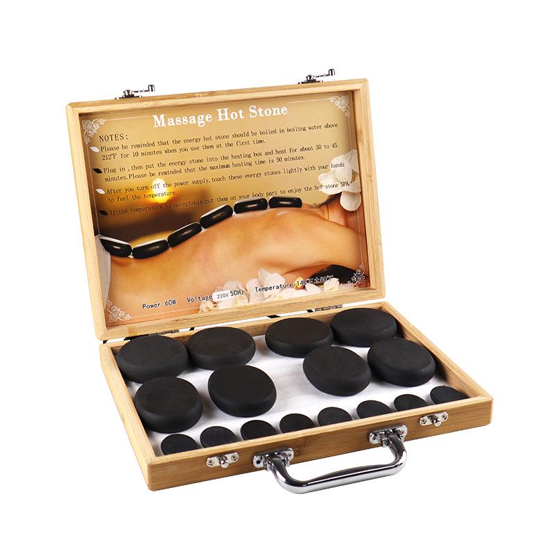 28-Piece Jade Hot Stone Massage Set with Heated Box for Spa and Physiotherapy