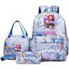 3Pcs/set Anime K-Pop Demon Hunters Printed Backpack Handbag Pencil Case for Teenager Student Bookbag Schoolbag Women Large Capacity Waterproof Bag