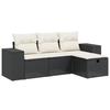 VidaXL Salon de Jardin avec Coussins 4 pcs, Canapés de Terrasse, Ensemble de Meubles de Patio, Mobilier d'Extérieur, Noir 3264372