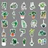Green Plant Graffiti Stickers: Waterproof DIY Phone Case & Suitcase Set (100 Sheets)